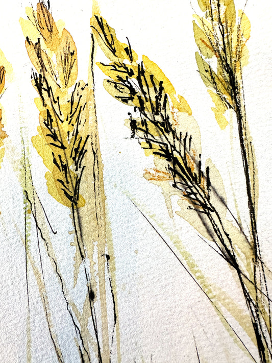 Whispering Grasses - Original Watercolor by Lyn Foley