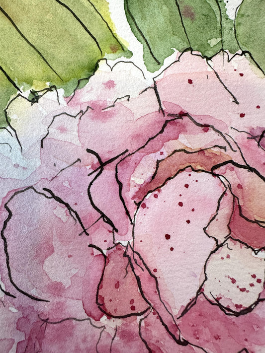 One More Look | Original Peony Watercolor by Lyn Foley