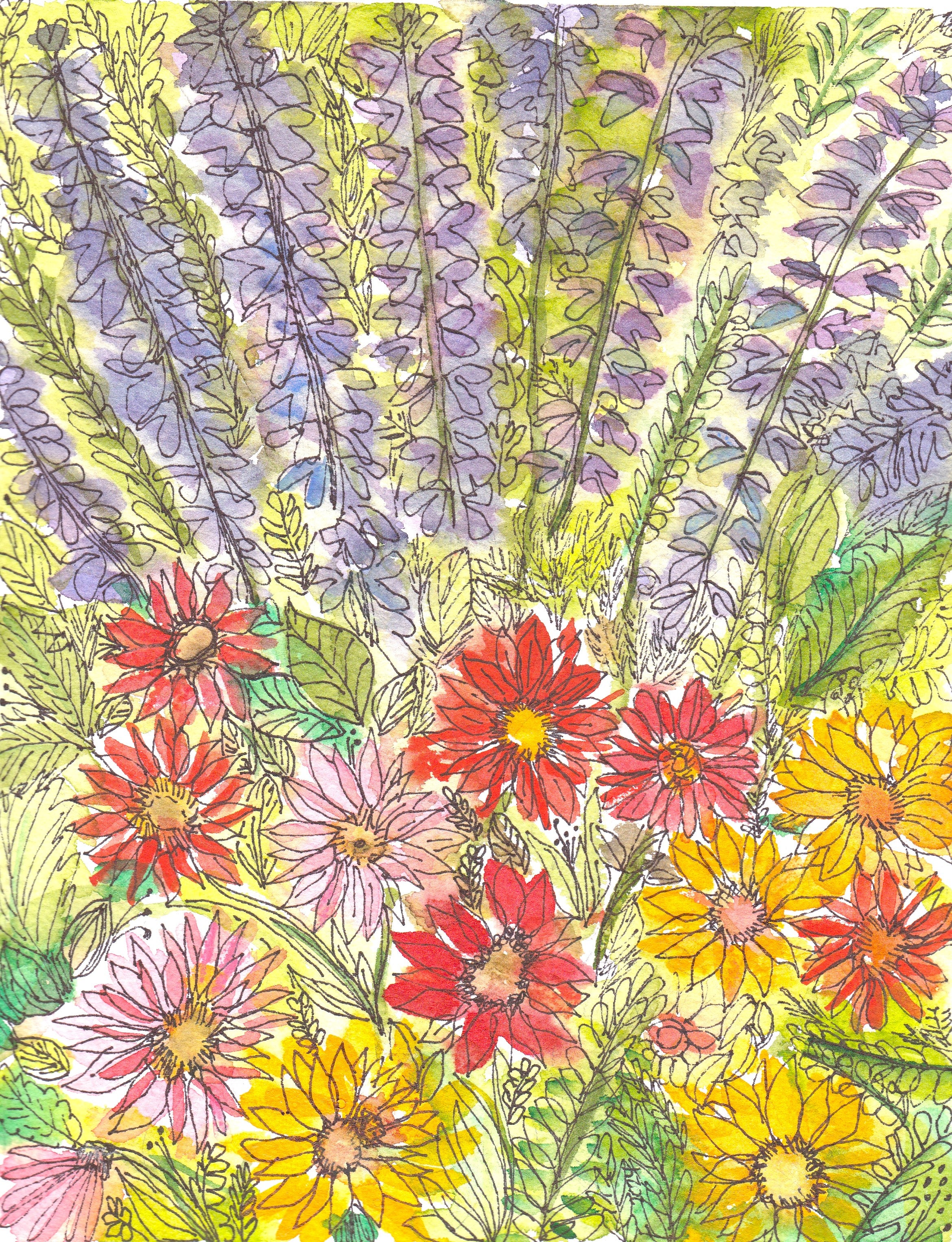 Original Watercolor Painting – Montana Wildflower Bouquet – “Montana Flowers” by Lyn Foley