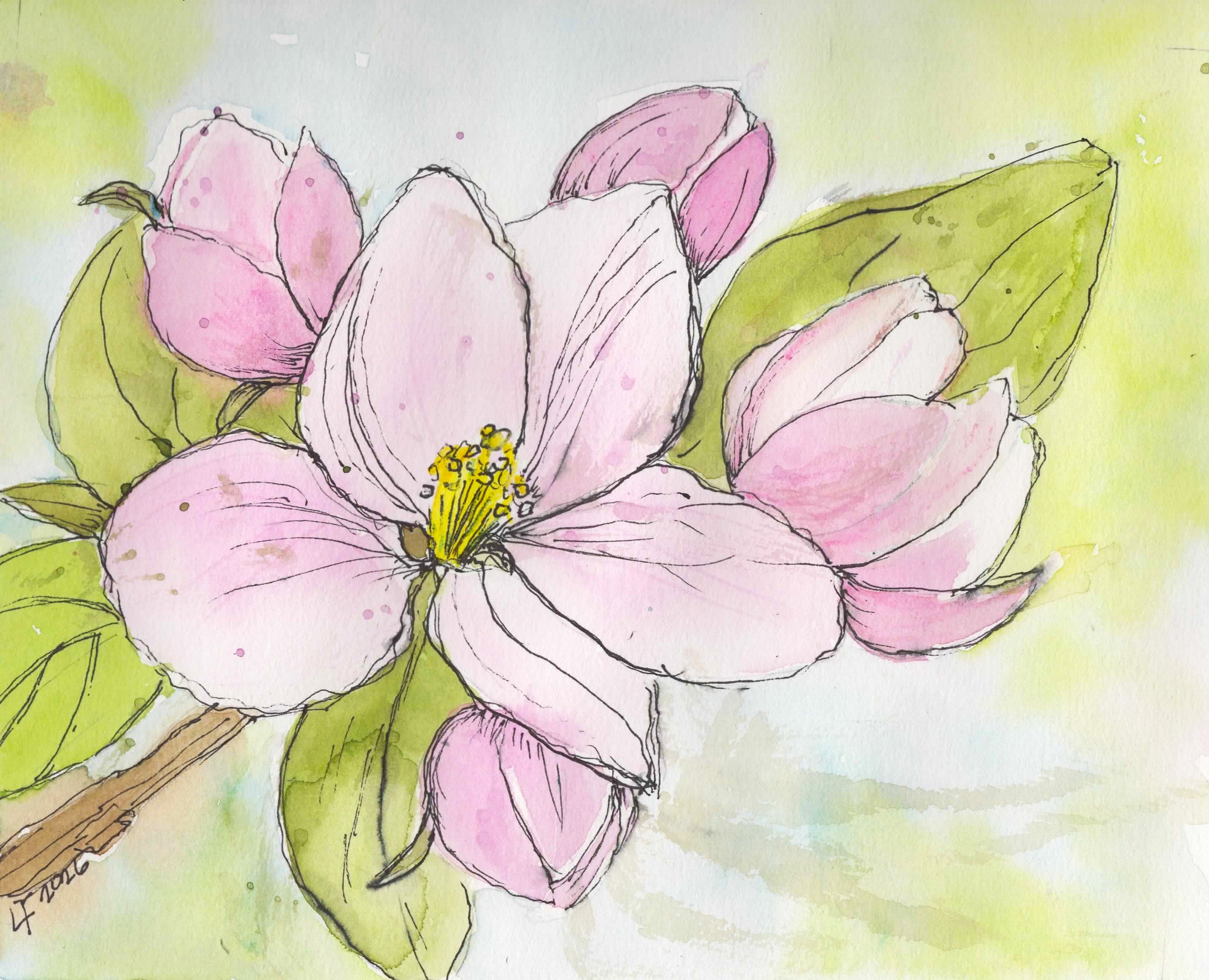 Blush of Spring | Original Apple Blossom Watercolor Painting by Lyn Foley