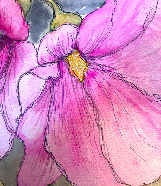 Two Hollyhocks