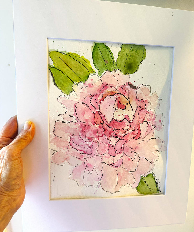 One More Look | Original Peony Watercolor by Lyn Foley
