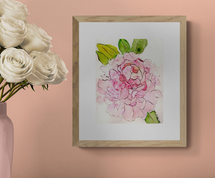 One More Look | Original Peony Watercolor by Lyn Foley